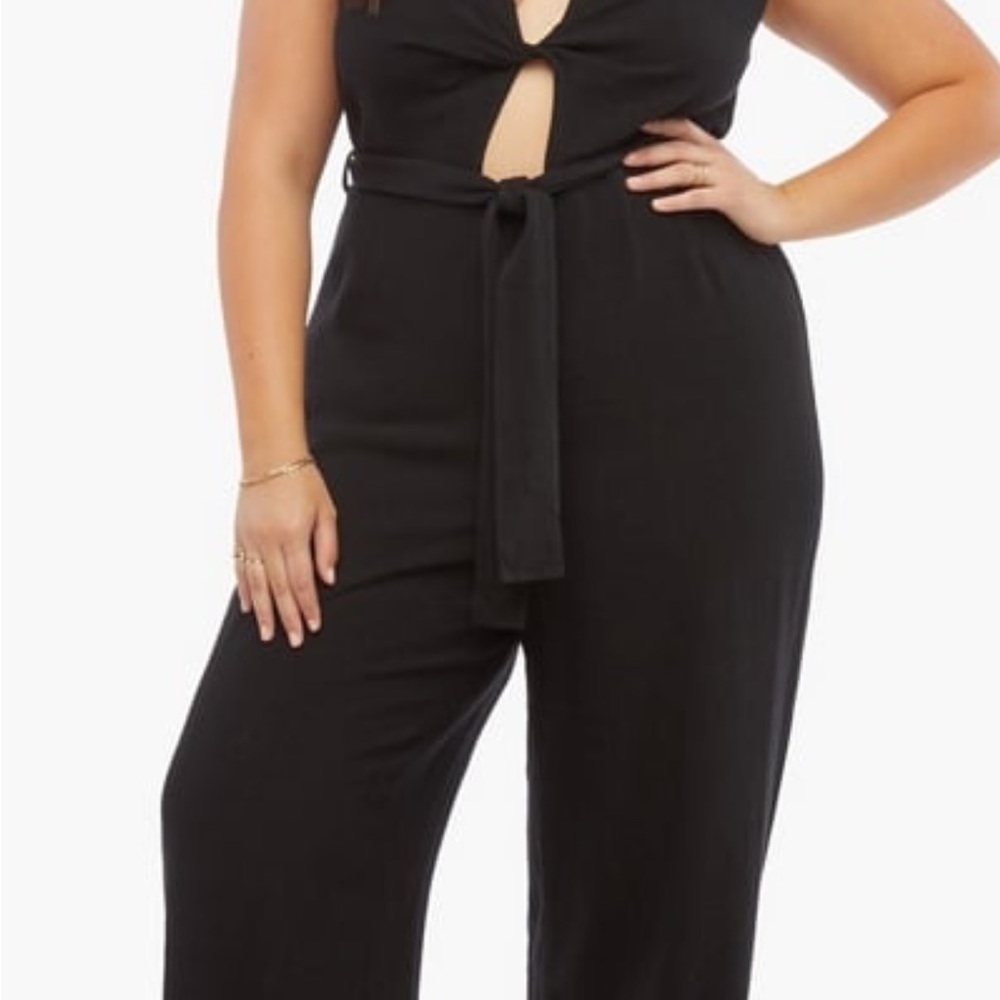 JustFab Black Twist Front Jumpsuit